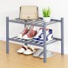 imageSmiry Shoe Rack 4 Tier Bamboo Shoe Organizer Stackable Free Standing Wooden Shoe Storage Shelf for Closet Entryway Front Door Entrance NaturalGrey