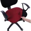 imageSmiry Stretch Jacquard Office Computer Chair Covers Removable Washable Universal Desk Rotating Chair Slipcovers Protector Seat  Backrest Cover GreyBurgundy