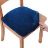 imageSmiry Velvet Seat Covers for Dining Room Chair Set of 4 Stretch Fit Removable Washable Chair Seat Cushion Protector Slipcovers with Ties BeigeFederal Blue