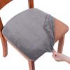 imageSmiry Velvet Seat Covers for Dining Room Chair Set of 4 Stretch Fit Removable Washable Chair Seat Cushion Protector Slipcovers with Ties BeigeGrey