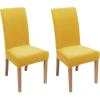 imageSmiry Velvet Stretch Chair Covers for Dining Room Set of 4 Soft Fit Removable Washable Kitchen Parsons Chair Slipcover Protector Light GreyMustard Yellow