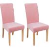 imageSmiry Velvet Stretch Chair Covers for Dining Room Set of 4 Soft Fit Removable Washable Kitchen Parsons Chair Slipcover Protector Light GreyPink