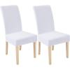 imageSmiry Velvet Stretch Chair Covers for Dining Room Set of 4 Soft Fit Removable Washable Kitchen Parsons Chair Slipcover Protector Light GreyRaw White