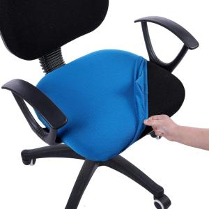 imageSmiry Stretch Jacquard Office Computer Chair Covers Removable Washable Universal Desk Rotating Chair Slipcovers Protector Seat  Backrest Cover GreyOcean Blue