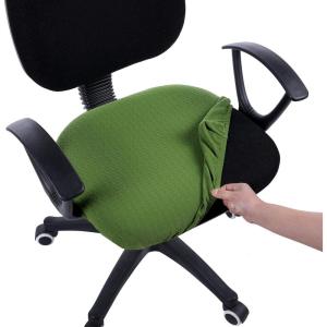 imageSmiry Stretch Jacquard Office Computer Chair Covers Removable Washable Universal Desk Rotating Chair Slipcovers Protector Seat  Backrest Cover GreyOlive Green