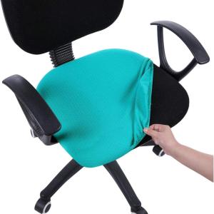 imageSmiry Stretch Jacquard Office Computer Chair Covers Removable Washable Universal Desk Rotating Chair Slipcovers Protector Seat  Backrest Cover GreyPeacock Green