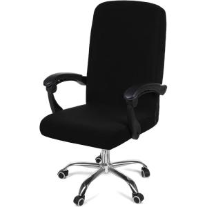 imageSmiry Stretch Printed Office Computer Chair Covers Universal Desk Rotating Chair Slipcovers Removable Washable Soft Fit AntiDust Spandex Protector Cover with Zipper NavyBlack