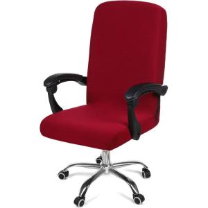 imageSmiry Stretch Printed Office Computer Chair Covers Universal Desk Rotating Chair Slipcovers Removable Washable Soft Fit AntiDust Spandex Protector Cover with Zipper NavyBurgundy