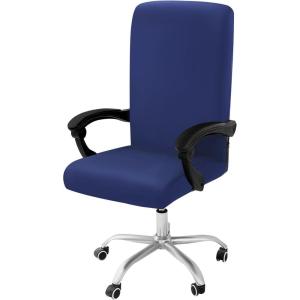 imageSmiry Stretch Printed Office Computer Chair Covers Universal Desk Rotating Chair Slipcovers Removable Washable Soft Fit AntiDust Spandex Protector Cover with Zipper NavyNavy