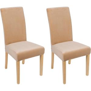 imageSmiry Velvet Stretch Chair Covers for Dining Room Set of 4 Soft Fit Removable Washable Kitchen Parsons Chair Slipcover Protector Light GreyBeige