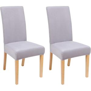 imageSmiry Velvet Stretch Chair Covers for Dining Room Set of 4 Soft Fit Removable Washable Kitchen Parsons Chair Slipcover Protector Light GreyLight Grey
