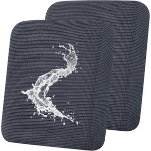 imageSmiry Waterproof Couch Cushion Covers Stretch Jacquard Sofa Covers Washable Thick Sofa Cushion Covers Furniture Protector with Elastic Bottom for Pets Kids 3 Pack GreyGrey