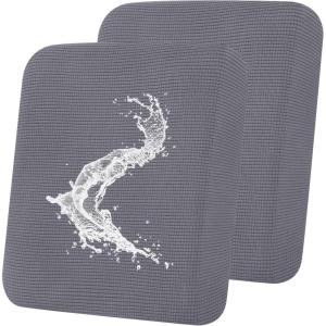imageSmiry Waterproof Couch Cushion Covers Stretch Jacquard Sofa Covers Washable Thick Sofa Cushion Covers Furniture Protector with Elastic Bottom for Pets Kids 3 Pack GreyMiddle Grey
