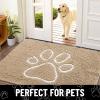 imageSmiry 2 Piece Dog Door Mat for Muddy Paws Absorbent Dirt Trapper Non Slip Quick Dry Washable Chenille Mat for Mud Dogs Entry Rug for Indoor and Outdoor 30x20 Inches BeigeBeige