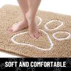 imageSmiry 2 Piece Dog Door Mat for Muddy Paws Absorbent Dirt Trapper Non Slip Quick Dry Washable Chenille Mat for Mud Dogs Entry Rug for Indoor and Outdoor 30x20 Inches BeigeBeige