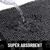 imageSmiry 2 Piece Dog Door Mat for Muddy Paws Absorbent Dirt Trapper Non Slip Quick Dry Washable Chenille Mat for Mud Dogs Entry Rug for Indoor and Outdoor 30x20 Inches BeigeDark Grey