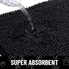 imageSmiry 2 Piece Dog Door Mat for Muddy Paws Absorbent Dirt Trapper Non Slip Quick Dry Washable Chenille Mat for Mud Dogs Entry Rug for Indoor and Outdoor 30x20 Inches BeigeBlack