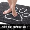 imageSmiry 2 Piece Dog Door Mat for Muddy Paws Absorbent Dirt Trapper Non Slip Quick Dry Washable Chenille Mat for Mud Dogs Entry Rug for Indoor and Outdoor 30x20 Inches BeigeDark Grey