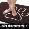 imageSmiry 2 Piece Dog Door Mat for Muddy Paws Absorbent Dirt Trapper Non Slip Quick Dry Washable Chenille Mat for Mud Dogs Entry Rug for Indoor and Outdoor 30x20 Inches BeigeBrown