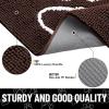 imageSmiry 2 Piece Dog Door Mat for Muddy Paws Absorbent Dirt Trapper Non Slip Quick Dry Washable Chenille Mat for Mud Dogs Entry Rug for Indoor and Outdoor 30x20 Inches BeigeBrown