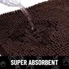 imageSmiry 2 Piece Dog Door Mat for Muddy Paws Absorbent Dirt Trapper Non Slip Quick Dry Washable Chenille Mat for Mud Dogs Entry Rug for Indoor and Outdoor 30x20 Inches BeigeBrown