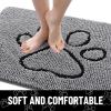 imageSmiry 2 Piece Dog Door Mat for Muddy Paws Absorbent Dirt Trapper Non Slip Quick Dry Washable Chenille Mat for Mud Dogs Entry Rug for Indoor and Outdoor 30x20 Inches BeigeGrey