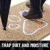 imageSmiry 2 Piece Dog Door Mat for Muddy Paws Absorbent Dirt Trapper Non Slip Quick Dry Washable Chenille Mat for Mud Dogs Entry Rug for Indoor and Outdoor 30x20 Inches BeigeBeige