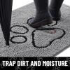 imageSmiry 2 Piece Dog Door Mat for Muddy Paws Absorbent Dirt Trapper Non Slip Quick Dry Washable Chenille Mat for Mud Dogs Entry Rug for Indoor and Outdoor 30x20 Inches BeigeGrey