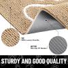 imageSmiry 2 Piece Dog Door Mat for Muddy Paws Absorbent Dirt Trapper Non Slip Quick Dry Washable Chenille Mat for Mud Dogs Entry Rug for Indoor and Outdoor 30x20 Inches BeigeBeige