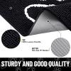 imageSmiry 2 Piece Dog Door Mat for Muddy Paws Absorbent Dirt Trapper Non Slip Quick Dry Washable Chenille Mat for Mud Dogs Entry Rug for Indoor and Outdoor 30x20 Inches BeigeBlack