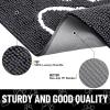 imageSmiry 2 Piece Dog Door Mat for Muddy Paws Absorbent Dirt Trapper Non Slip Quick Dry Washable Chenille Mat for Mud Dogs Entry Rug for Indoor and Outdoor 30x20 Inches BeigeDark Grey