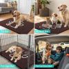 imageSmiry 2 Piece Dog Door Mat for Muddy Paws Absorbent Dirt Trapper Non Slip Quick Dry Washable Chenille Mat for Mud Dogs Entry Rug for Indoor and Outdoor 30x20 Inches BeigeBrown