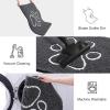 imageSmiry 2 Piece Dog Door Mat for Muddy Paws Absorbent Dirt Trapper Non Slip Quick Dry Washable Chenille Mat for Mud Dogs Entry Rug for Indoor and Outdoor 30x20 Inches BeigeDark Grey