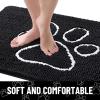 imageSmiry 2 Piece Dog Door Mat for Muddy Paws Absorbent Dirt Trapper Non Slip Quick Dry Washable Chenille Mat for Mud Dogs Entry Rug for Indoor and Outdoor 30x20 Inches BeigeBlack