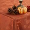 imageSmiry Rectangle Christmas Red Tablecloth 60x84 Inch Waterproof Damask Table Cloth Holly Patterns Fabric Table Covers for Christmas Dinner and New Year Celebration BurgundyTerracotta