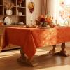 imageSmiry Rectangle Christmas Red Tablecloth 60x84 Inch Waterproof Damask Table Cloth Holly Patterns Fabric Table Covers for Christmas Dinner and New Year Celebration BurgundyTerracotta
