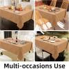 imageSmiry Rectangle Linen Table Cloth Waterproof Wipeable Burlap Tablecloth Washable Decorative Farmhouse Linens Table Cover for Kitchen Dining Parties 52x70 Amber Bronze