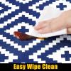 imageSmiry Rectangle Picnic Tablecloth Waterproof Elastic Fitted Table Covers for 6 Foot Tables Wipeable Flannel Backed Vinyl Tablecloths for Camping Indoor Outdoor Blue Leaves 30x72 InchesNavy