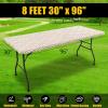 imageSmiry Rectangle Picnic Tablecloth Waterproof Elastic Fitted Table Covers for 6 Foot Tables Wipeable Flannel Backed Vinyl Tablecloths for Camping Indoor Outdoor Blue Leaves 30x72 InchesKhaki