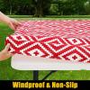 imageSmiry Rectangle Picnic Tablecloth Waterproof Elastic Fitted Table Covers for 6 Foot Tables Wipeable Flannel Backed Vinyl Tablecloths for Camping Indoor Outdoor Blue Leaves 30x72 InchesRed