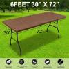 imageSmiry Rectangle Picnic Tablecloth Waterproof Elastic Fitted Table Covers for 6 Foot Tables Wipeable Flannel Backed Vinyl Tablecloths for Camping Indoor Outdoor Blue Leaves 30x72 InchesBrown