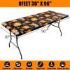 imageSmiry Rectangle Picnic Tablecloth Waterproof Elastic Fitted Table Covers for 6 Foot Tables Wipeable Flannel Backed Vinyl Tablecloths for Camping Indoor Outdoor Blue Leaves 30x72 InchesBlack  Yellow