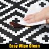imageSmiry Rectangle Picnic Tablecloth Waterproof Elastic Fitted Table Covers for 6 Foot Tables Wipeable Flannel Backed Vinyl Tablecloths for Camping Indoor Outdoor Blue Leaves 30x72 InchesBlack