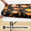 imageSmiry Rectangle Picnic Tablecloth Waterproof Elastic Fitted Table Covers for 6 Foot Tables Wipeable Flannel Backed Vinyl Tablecloths for Camping Indoor Outdoor Blue Leaves 30x72 InchesBlack  Yellow