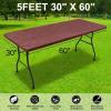 imageSmiry Rectangle Picnic Tablecloth Waterproof Elastic Fitted Table Covers for 6 Foot Tables Wipeable Flannel Backed Vinyl Tablecloths for Camping Indoor Outdoor Blue Leaves 30x72 InchesReddish Brown
