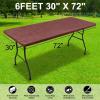 imageSmiry Rectangle Picnic Tablecloth Waterproof Elastic Fitted Table Covers for 6 Foot Tables Wipeable Flannel Backed Vinyl Tablecloths for Camping Indoor Outdoor Blue Leaves 30x72 InchesReddish Brown