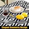 imageSmiry Rectangle Picnic Tablecloth Waterproof Elastic Fitted Table Covers for 6 Foot Tables Wipeable Flannel Backed Vinyl Tablecloths for Camping Indoor Outdoor Blue Leaves 30x72 InchesBlack