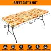 imageSmiry Rectangle Picnic Tablecloth Waterproof Elastic Fitted Table Covers for 6 Foot Tables Wipeable Flannel Backed Vinyl Tablecloths for Camping Indoor Outdoor Blue Leaves 30x72 InchesGold