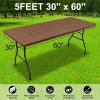 imageSmiry Rectangle Picnic Tablecloth Waterproof Elastic Fitted Table Covers for 6 Foot Tables Wipeable Flannel Backed Vinyl Tablecloths for Camping Indoor Outdoor Blue Leaves 30x72 InchesBrown