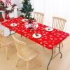 imageSmiry Rectangle Picnic Tablecloth Waterproof Elastic Fitted Table Covers for 6 Foot Tables Wipeable Flannel Backed Vinyl Tablecloths for Camping Indoor Outdoor Blue Leaves 30x72 InchesWhite  Red